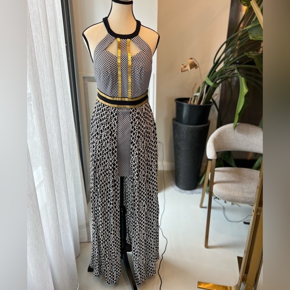 sass & bide Dresses & Skirts - Sass and Bide MultI Layer Halter Dress with Gold detailing